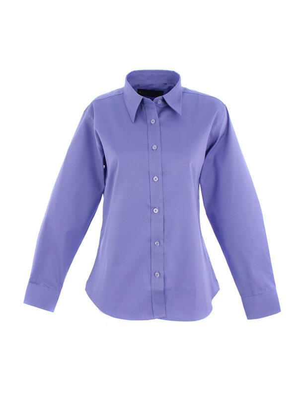 Uneek Clothing UC703 Mid Blue Ladies Pinpoint Oxford Full Sleeve Shirt