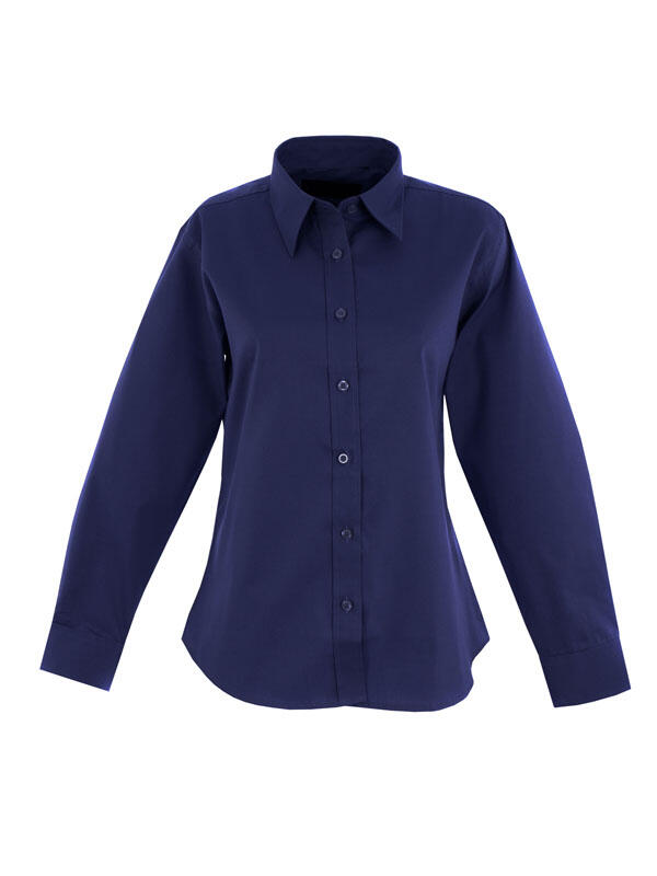 Uneek Clothing UC703 Navy Ladies Pinpoint Oxford Full Sleeve Shirt