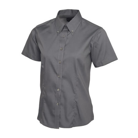 Uneek Clothing UC704 Charcoal Ladies Pinpoint Oxford Half Sleeve Shirt