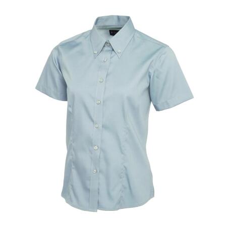 Uneek Clothing UC704 Light Blue Ladies Pinpoint Oxford Half Sleeve Shirt