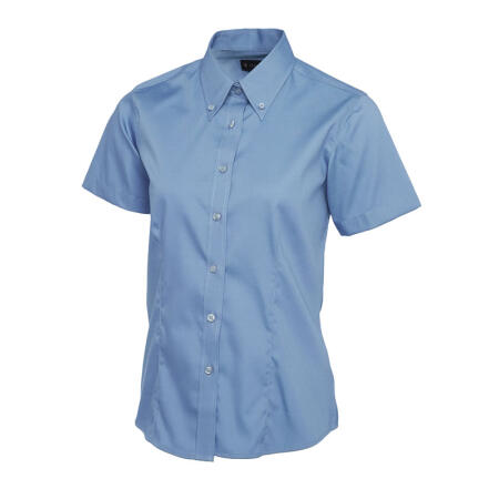 Uneek Clothing UC704 Mid Blue Ladies Pinpoint Oxford Half Sleeve Shirt
