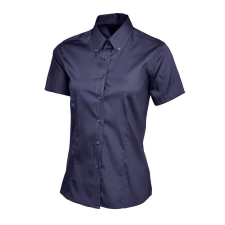 Uneek Clothing UC704 Navy Ladies Pinpoint Oxford Half Sleeve Shirt