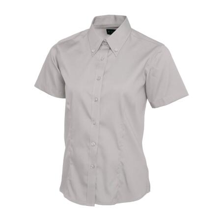 Uneek Clothing UC704 Silver Grey Ladies Pinpoint Oxford Half Sleeve Shirt
