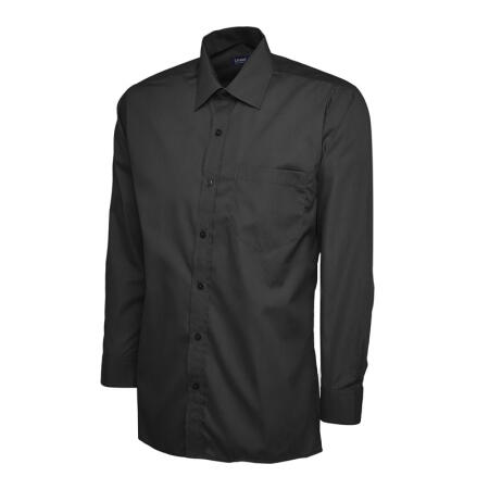 Uneek Clothing UC709 Black Mens Poplin Full Sleeve Shirt