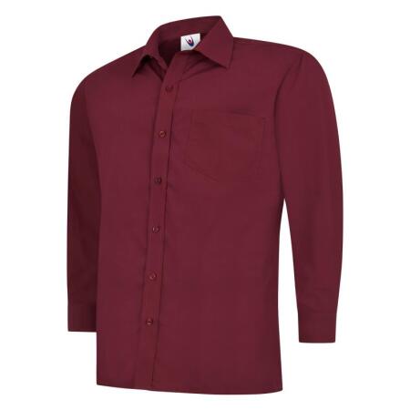 Uneek Clothing UC709 Burgundy Mens Poplin Full Sleeve Shirt