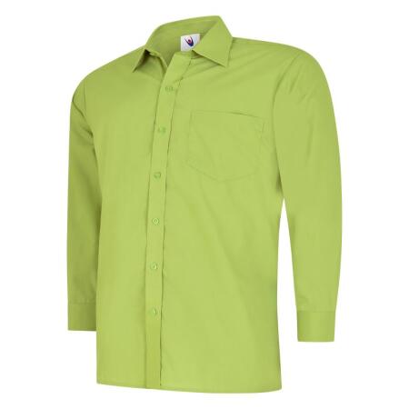 Uneek Clothing UC709 Lime Mens Poplin Full Sleeve Shirt