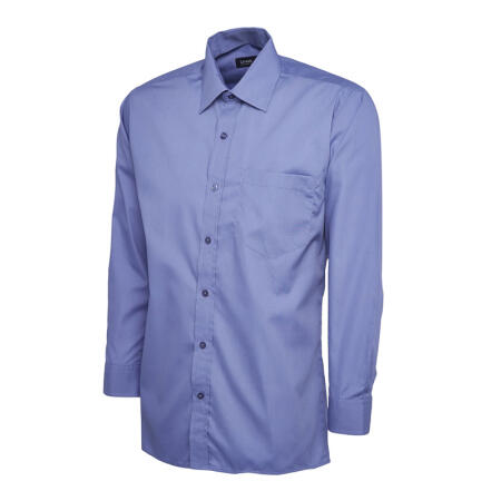 Uneek Clothing UC709 Mid Blue Mens Poplin Full Sleeve Shirt