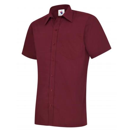 Uneek Clothing UC710 Burgundy Mens Poplin Half Sleeve Shirt