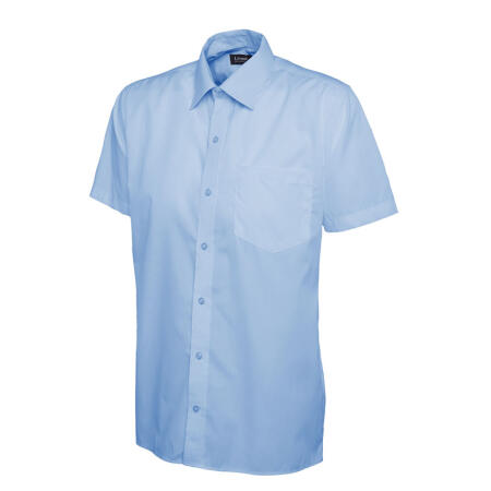 Uneek Clothing UC710 Light Blue Mens Poplin Half Sleeve Shirt