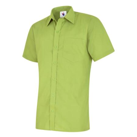 Uneek Clothing UC710 Lime Mens Poplin Half Sleeve Shirt