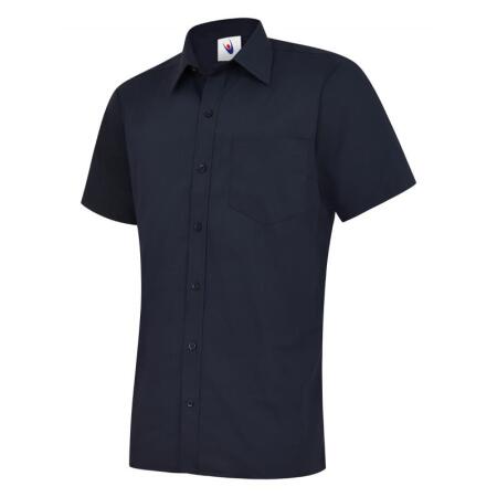 Uneek Clothing UC710 Navy Mens Poplin Half Sleeve Shirt