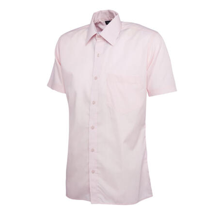 Uneek Clothing UC710 Pink Mens Poplin Half Sleeve Shirt