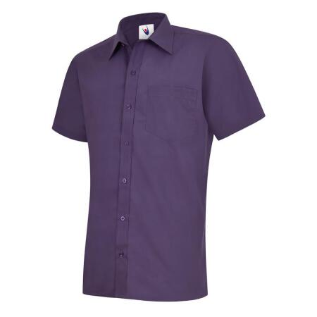 Uneek Clothing UC710 Purple Mens Poplin Half Sleeve Shirt