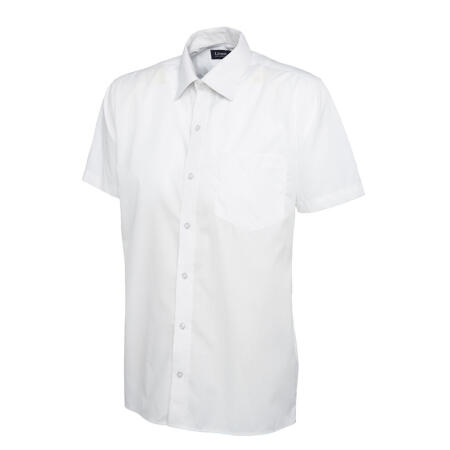 Uneek Clothing UC710 White Mens Poplin Half Sleeve Shirt