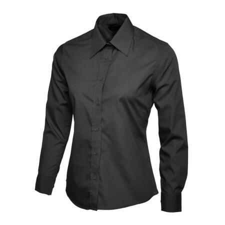 Uneek Clothing UC711 Black Ladies Poplin Full Sleeve Shirt