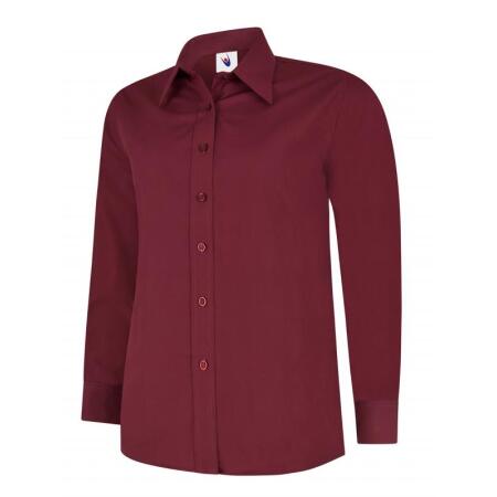 Uneek Clothing UC711 Burgundy Ladies Poplin Full Sleeve Shirt