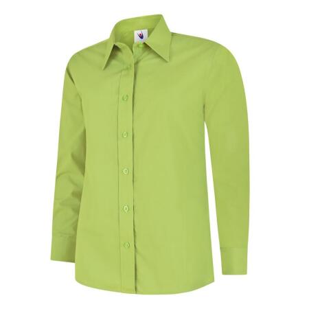 Uneek Clothing UC711 Lime Ladies Poplin Full Sleeve Shirt