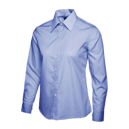 Uneek Clothing UC711 Mid Blue Ladies Poplin Full Sleeve Shirt