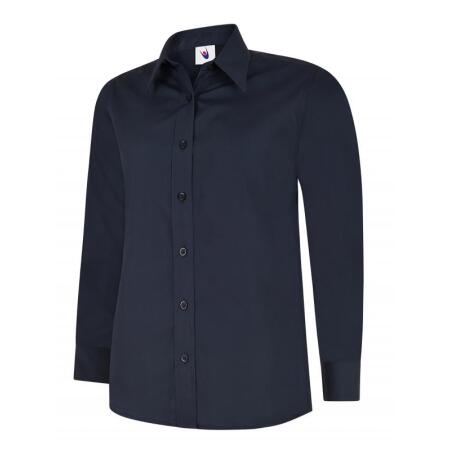 Uneek Clothing UC711 Navy Ladies Poplin Full Sleeve Shirt