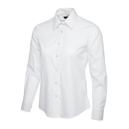 Uneek Clothing UC711 White Ladies Poplin Full Sleeve Shirt