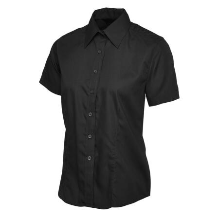 Uneek Clothing UC712 Black Ladies Poplin Half Sleeve Shirt