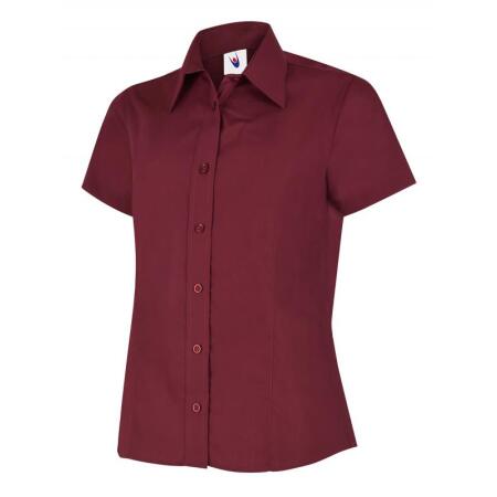 Uneek Clothing UC712 Burgundy Ladies Poplin Half Sleeve Shirt