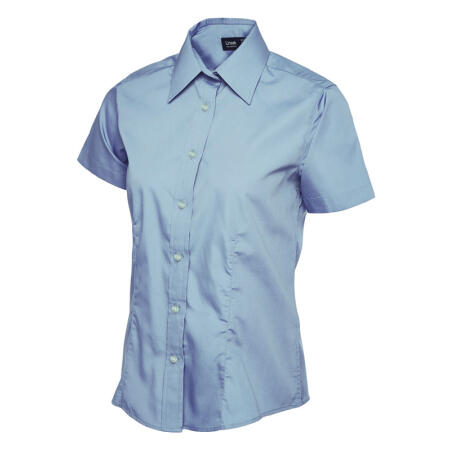 Uneek Clothing UC712 Light Blue Ladies Poplin Half Sleeve Shirt