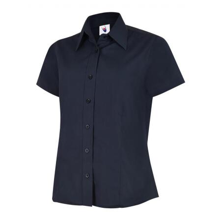 Uneek Clothing UC712 Navy Ladies Poplin Half Sleeve Shirt