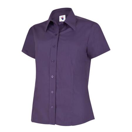 Uneek Clothing UC712 Purple Ladies Poplin Half Sleeve Shirt