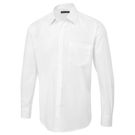Uneek Clothing UC713 White Men's Long Sleeve Poplin Shirt