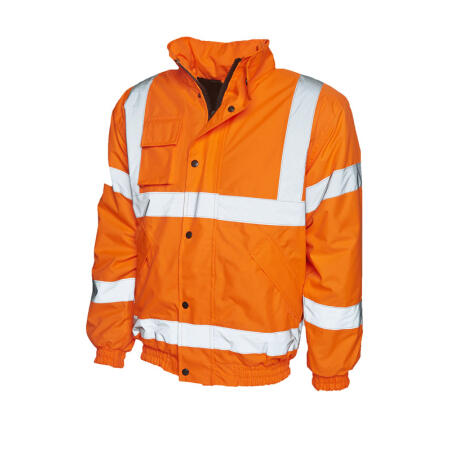 Uneek Clothing UC804 Orange Hi Vis Bomber Jacket