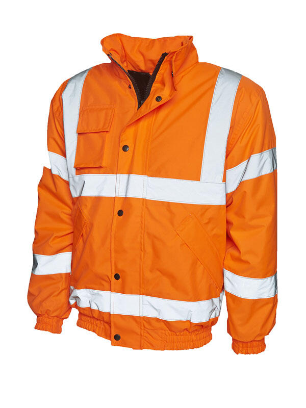 Uneek Clothing UC804 Orange Hi Vis Bomber Jacket