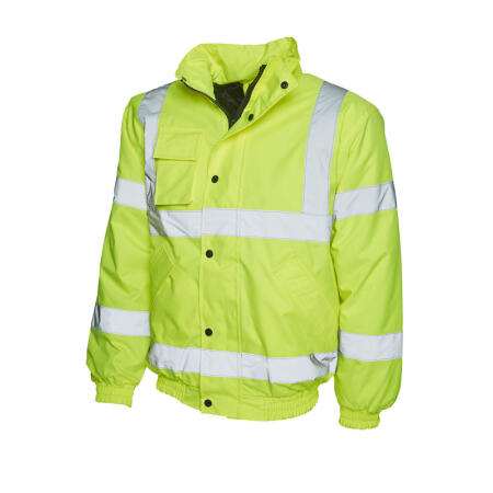 Uneek Clothing UC804 Yellow Hi Vis Bomber Jacket
