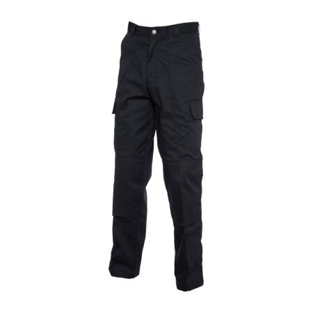 Uneek Clothing UC904R Black Cargo Trouser with Knee Pad Pockets Regular