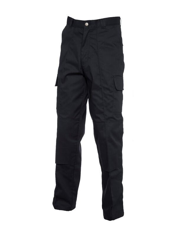 Uneek Clothing UC904R Black Cargo Trouser with Knee Pad Pockets Regular