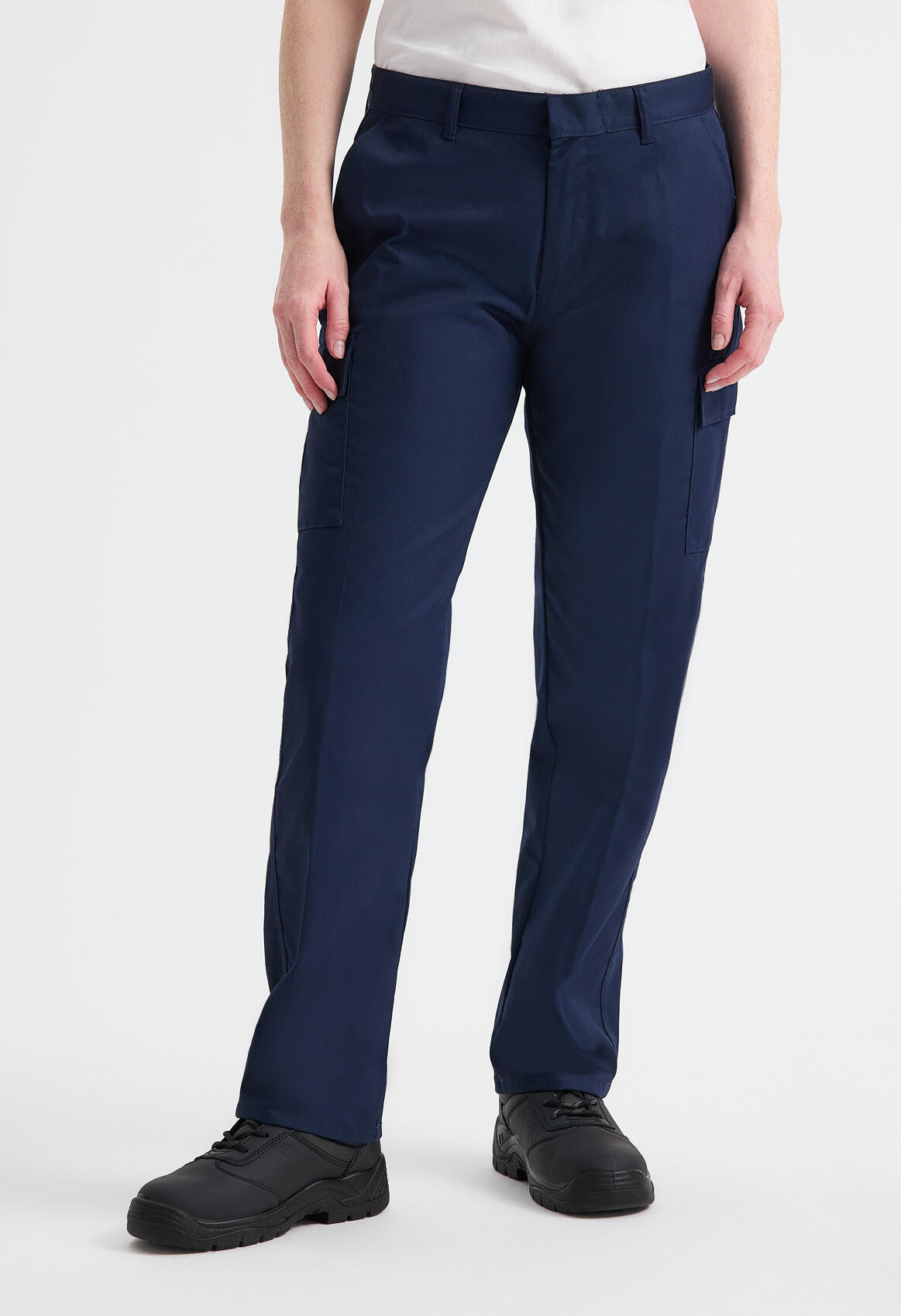 UC905 Black Ladies Cargo Trousers - Image 2