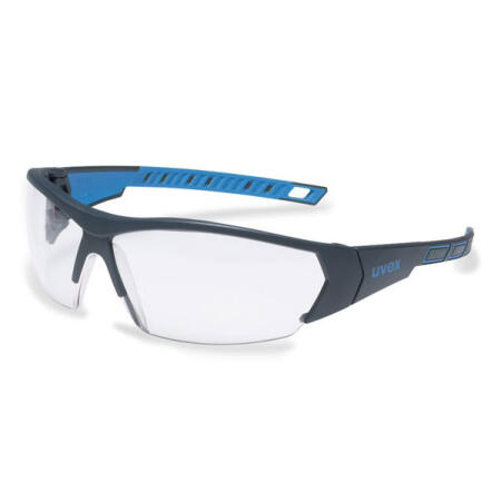 Uvex I-Works Anthracite/Blue Frame Safety Glasses Clear