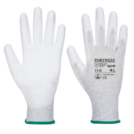 VA199 Vending Antistatic PU Palm Glove Grey
