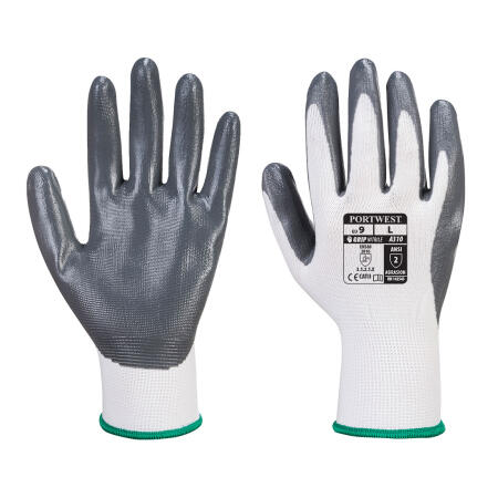 Portwest VA310 Flexo Grip Nitrile Glove (Vending) White/Grey