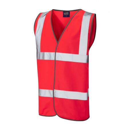 LEO Workwear TARKA ISO 20471 Cl 2 Waistcoat HV RED