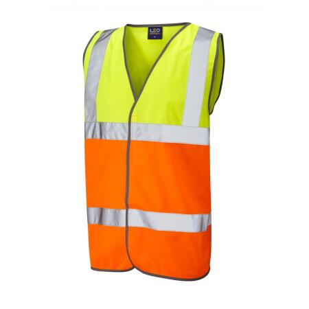 LEO Workwear TARKA ISO 20471 Cl 2 Waistcoat HV YELLOW/HV ORANGE