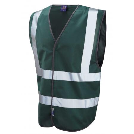 LEO Workwear PILTON Coloured Reflective Waistcoat BOTTLE