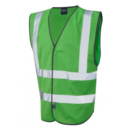 LEO Workwear PILTON Coloured Reflective Waistcoat GREEN