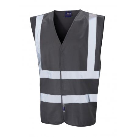 LEO Workwear PILTON Coloured Reflective Waistcoat GREY