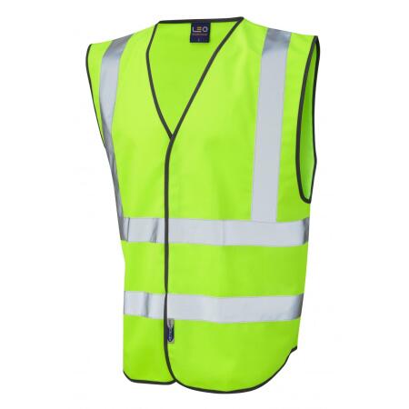 LEO Workwear PILTON Coloured Reflective Waistcoat LIME