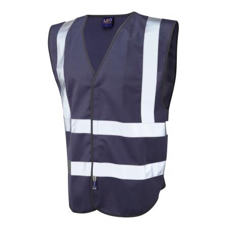 LEO Workwear PILTON Coloured Reflective Waistcoat NAVY