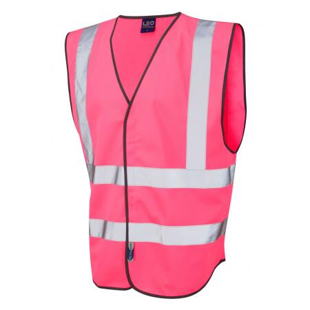 LEO Workwear PILTON Coloured Reflective Waistcoat PINK