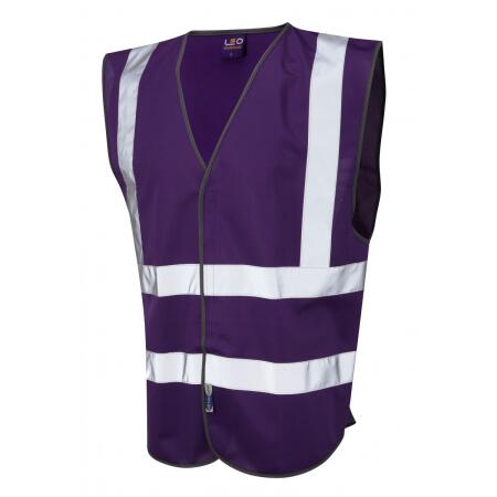 LEO Workwear PILTON Coloured Reflective Waistcoat PURPLE