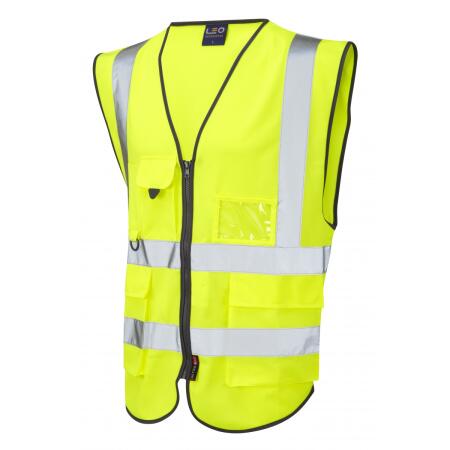 LEO Workwear LYNTON ISO 20471 Cl 2 Superior Waistcoat HV YELLOW