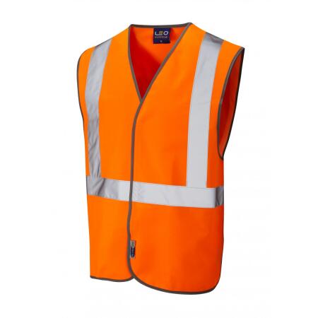 LEO Workwear LAPFORD ISO 20471 Cl 2 Railway Waistcoat HV ORANGE